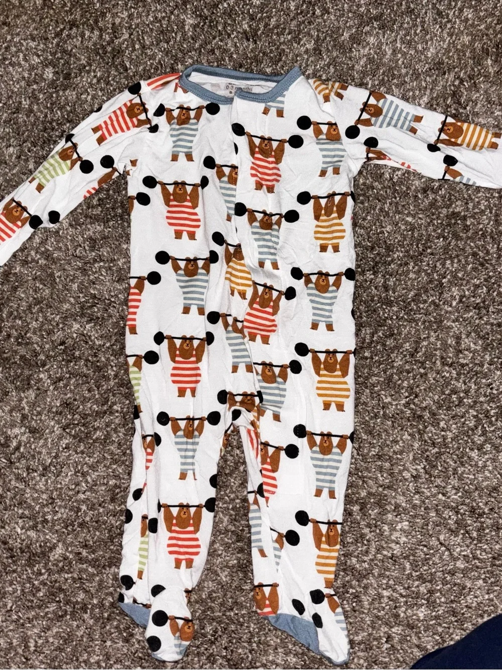Magnetic Me Bears Lifting Weights Infant Sleeper
